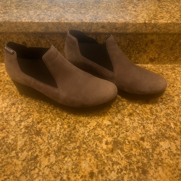 Mephisto Tosca Slip-On Wedge Bucksoft Ankle Gray Booties Loafers Leather US 9 - Picture 3 of 10